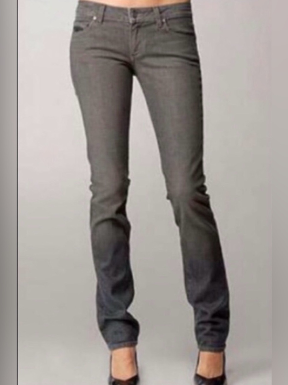 PAIGE Blue Heights Gray Straight Leg 28